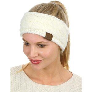 Soft Stretch Winter Warm Cable Knit Fuzzy Lined Ear Warmer Headband